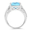8.89 Carat Genuine Swiss Blue Topaz Sterling Silver Ring