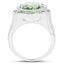 Bague en argent sterling avec améthyste verte de 8,12 carats et diamants