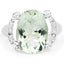 Bague en argent sterling avec améthyste verte de 8,12 carats et diamants
