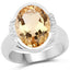 Anillo de plata esterlina de 5.05 quilates de citrino genuino y diamantes blancos