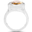 Anillo de plata esterlina de 5.05 quilates de citrino genuino y diamantes blancos