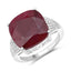 14.47 Carat Dyed Ruby and White Topaz Sterling Silver Ring