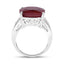 14.47 Carat Dyed Ruby and White Topaz Sterling Silver Ring