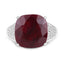 14.47 Carat Dyed Ruby and White Topaz Sterling Silver Ring
