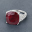 14.47 Carat Dyed Ruby and White Topaz Sterling Silver Ring