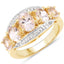 1.97 Carat Genuine Morganite and White Topaz Sterling Silver Ring
