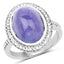 8.26 Carat Genuine Tanzanite & White Topaz Sterling Silver Ring