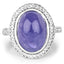 8.26 Carat Genuine Tanzanite & White Topaz Sterling Silver Ring