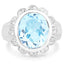 Bague en argent sterling avec topaze bleue et topaze blanche de 5,39 carats
