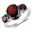 Bague de fiançailles en argent sterling .925 avec grenat véritable de 5,01 carats