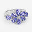 Anillo de Plata Esterlina con Tanzanita y Topacio Blanco de 3.24 Quilates