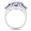 Anillo de Plata Esterlina con Tanzanita y Topacio Blanco de 3.24 Quilates