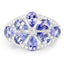 Anillo de Plata Esterlina con Tanzanita y Topacio Blanco de 3.24 Quilates