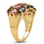 Bague en cluster en tourmaline multi en plaqué or jaune 14K