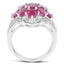 4.72 Carat Genuine Ruby and White Zircon Sterling Silver Ring