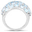 Bague de fiançailles en argent sterling avec topaze bleue véritable de 5,51 carats
