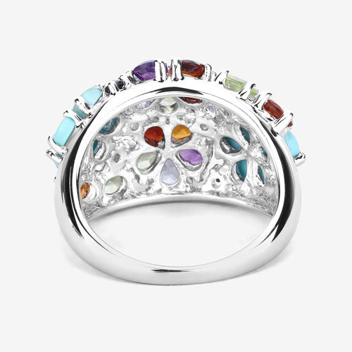 Bague de fiançailles en argent sterling .925 avec plusieurs pierres de 4,03 carats