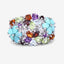 Bague de fiançailles en argent sterling .925 avec plusieurs pierres de 4,03 carats