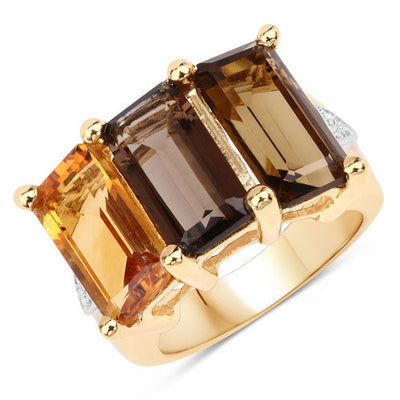 Bague de fiançailles en argent sterling .925 avec pierres multi-facettes de 8,17 carats