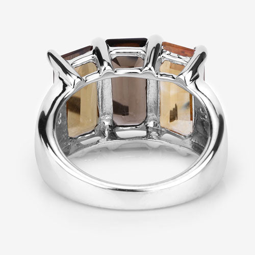 8.17 Carat Genuine Multi-Stone .925 Sterling Silver Engagement Ring