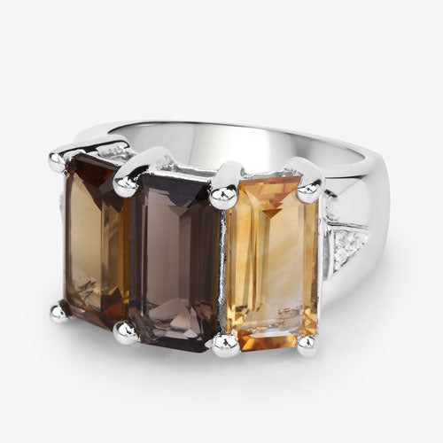 8.17 Carat Genuine Multi-Stone .925 Sterling Silver Engagement Ring