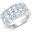 Anillo de Plata Esterlina con Topacio Azul y Topacio Blanco de 2.29 Quilates