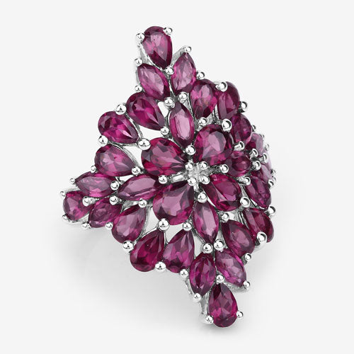Anillo de Compromiso de Plata Esterlina con Rodolita de 7.52 Quilates