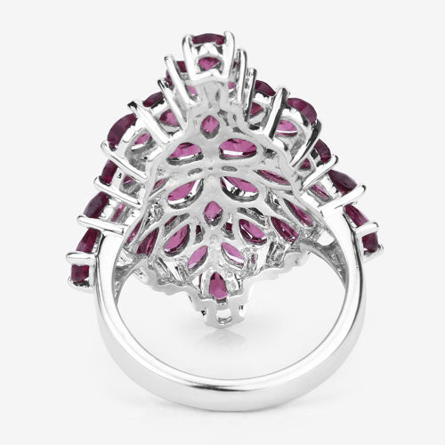 Anillo de Compromiso de Plata Esterlina con Rodolita de 7.52 Quilates