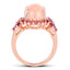 14K Rose Gold Plated Morganite & Rhodolite Sterling Silver Ring