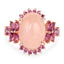 14K Rose Gold Plated Morganite & Rhodolite Sterling Silver Ring