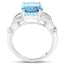 7.29 Carat Swiss Blue Topaz & White Topaz Sterling Silver Ring