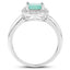 Anillo de plata esterlina con esmeralda de 1.73 quilates y topacio blanco
