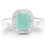 Anillo de plata esterlina con esmeralda de 1.73 quilates y topacio blanco