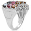 3.72 Carat Multi Tourmaline Cluster Ring in Sterling Silver