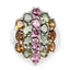 5.89 Carat Multi Tourmaline Cluster Ring in Sterling Silver