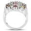 Anillo de Clúster de Turmalina Genuina de 6.74 Quilates en Plata Esterlina