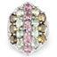Anillo de Clúster de Turmalina Genuina de 6.74 Quilates en Plata Esterlina