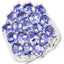 Anillo de Compromiso de Plata de Ley con Tanzanita Natural de 6.27 Quilates