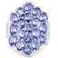 Anillo de Compromiso de Plata de Ley con Tanzanita Natural de 6.27 Quilates