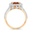 Bague en argent sterling avec citrine de 3,71 carats et topaze blanche