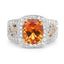 Bague en argent sterling avec citrine de 3,71 carats et topaze blanche