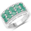 Bague en Argent Sterling avec Émeraude et Topaze Blanche de 1,85 Carat