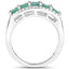 Bague en Argent Sterling avec Émeraude et Topaze Blanche de 1,85 Carat