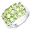 Anillo de Compromiso de Peridoto Genuino de 3.45 Quilates en Plata Esterlina .925