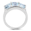 3.60 Carat Blue Topaz Cluster Ring in Sterling Silver