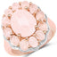 Bague cocktail en morganite plaquée or rose 14K en argent sterling