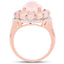 Bague cocktail en morganite plaquée or rose 14K en argent sterling