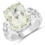 6.74 Carat Genuine Green Amethyst Sterling Silver Ring