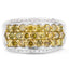 Anillo de Compromiso de Diamantes Amarillos y Blancos de 1.91 Quilates en Plata de Ley