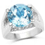Anillo de Plata Esterlina con Topacio Azul de 7.21 Quilates y Circonitas